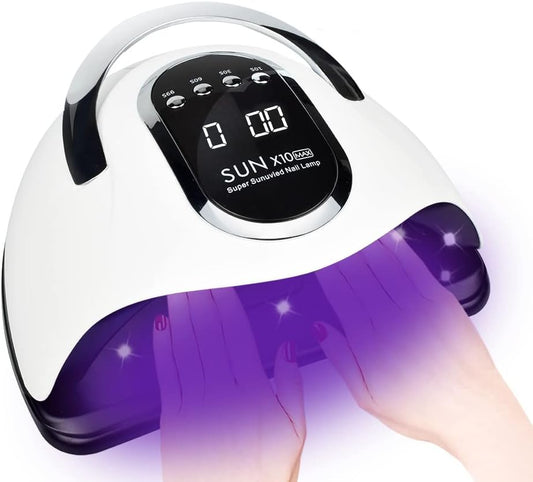 280W UV LED Nail Lamp, Fast Nail Curing Lamps for Home & Salon, 66 Beads Led Nail Dryer for Gel Polish with Automatic Sensor/4 Timer Setting, Handle Professional Nail Art Tools