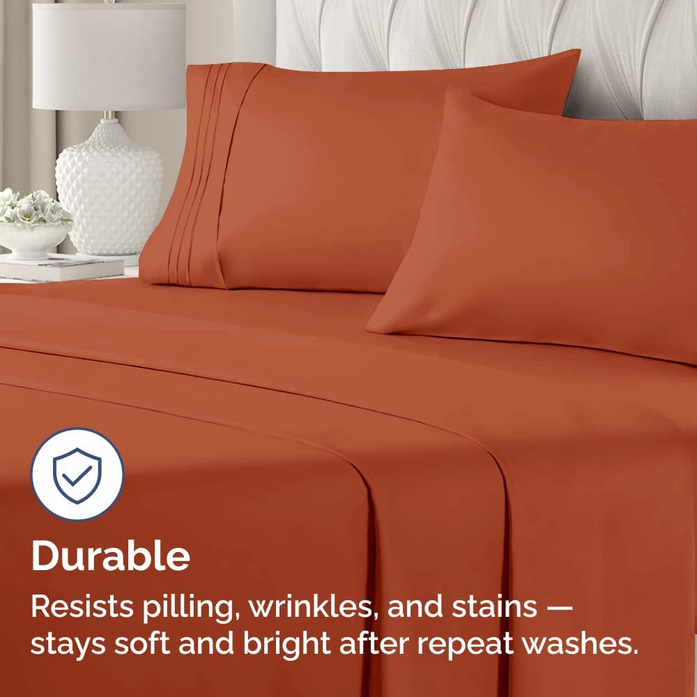 Standard Pillow Cases Set of 2 - Soft Hotel Quality Pillowcase Covers - Comfy & Wrinkle Free - Stain and Fade Resistant - Machine Washable Pillow Protectors - 2 Piece Set - Standard Size Terracotta