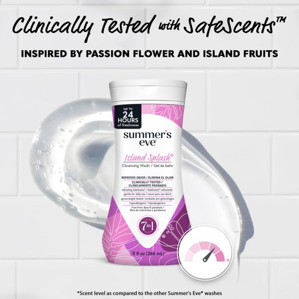 Summer's Eve Cleansing Wash for Sensitive Skin, Island Splash 9 oz (Pack of 12)