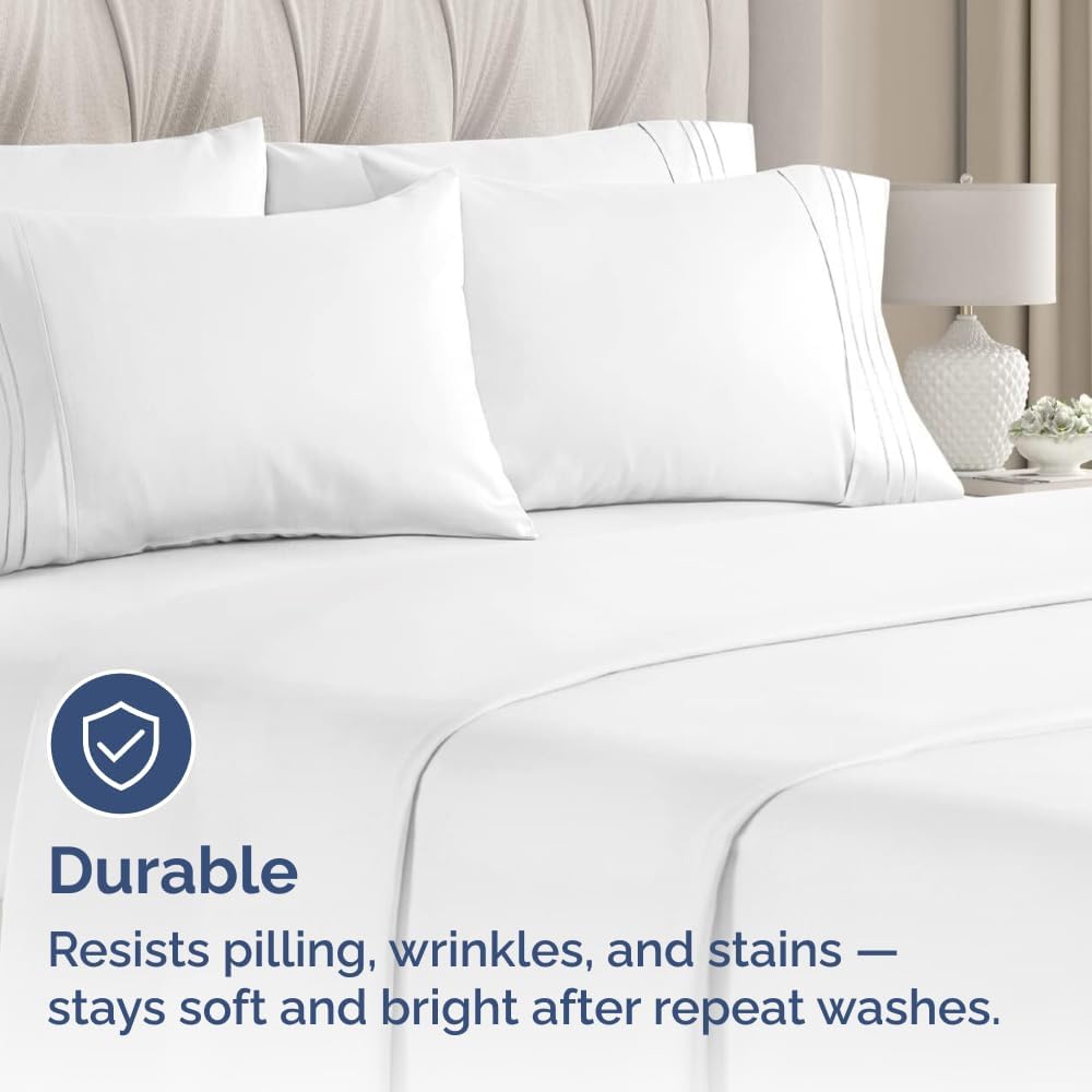 Standard Pillow Cases Set of 8 - Ultra Soft Hotel Quality Pillowcase Covers - Comfy, Cozy & Wrinkle Free - Shrink, Stain and Fade Resistant - Machine Washable Pillow Protectors - 8 Piece Set - White