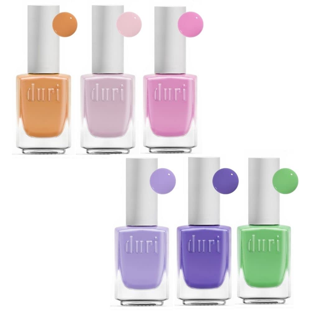 duri Nail Polish, GBD207 Summer Vibe Set, Made with 6 Trending Colors, Quick Drying, Full Coverage, Glossy Finish, 0.45 Fl Oz each