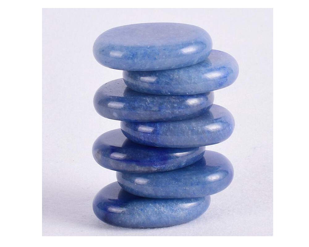 7 Pieces Natural Massage Stones Set for professional or home spa (Blue Aventurine)