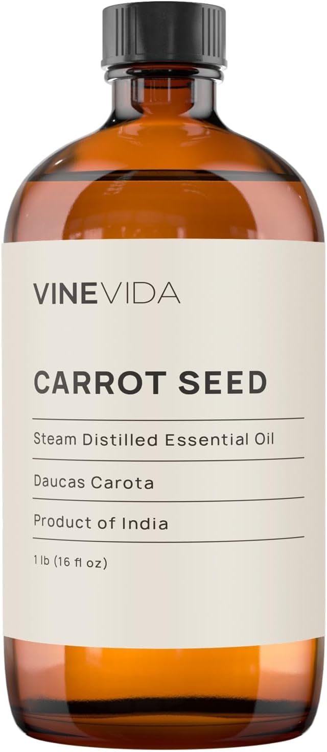 VINEVIDA Carrot Seed Essential Oil 16 oz - Undiluted for Candlemaking and Soap Making - DIY Candle Scents - Bulk Oil Safe for Skin