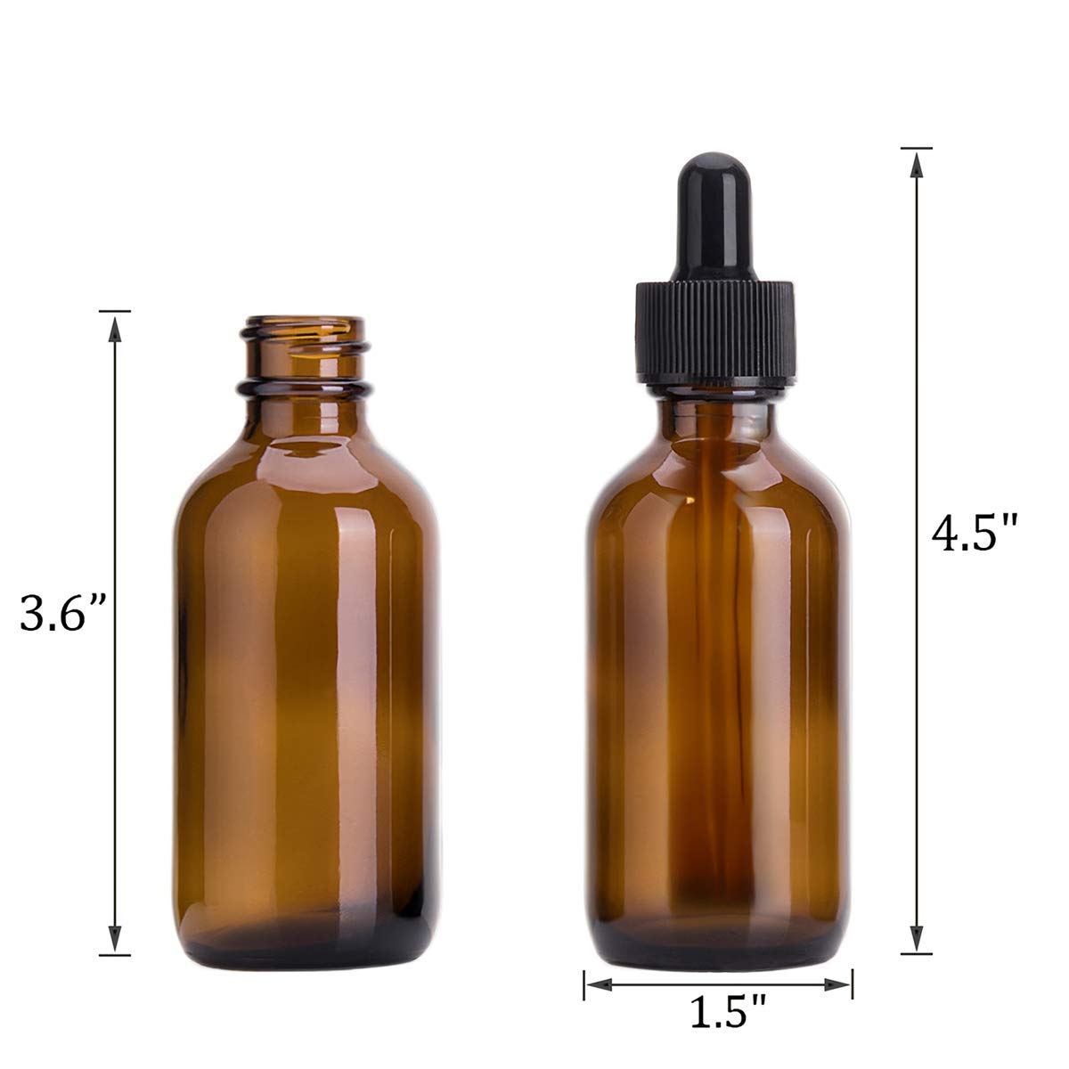 Kingrol 30 Pack Amber Glass Bottles with Glass Eye Dropper, 2 oz Dropper Bottles for Essential Oils, Perfumes, Aromatherapy, Chemistry Lab Chemicals