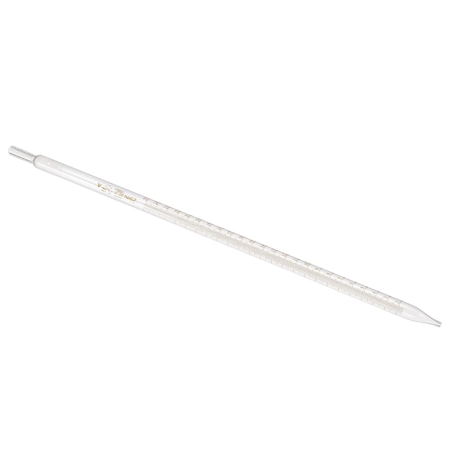 PATIKIL Graduated Dropper Pipettes, 1 Pcs 25ml Reusable Borosilicate Glass Pipette for Transfer Liquid for Laboratory, Chemistry, Clear