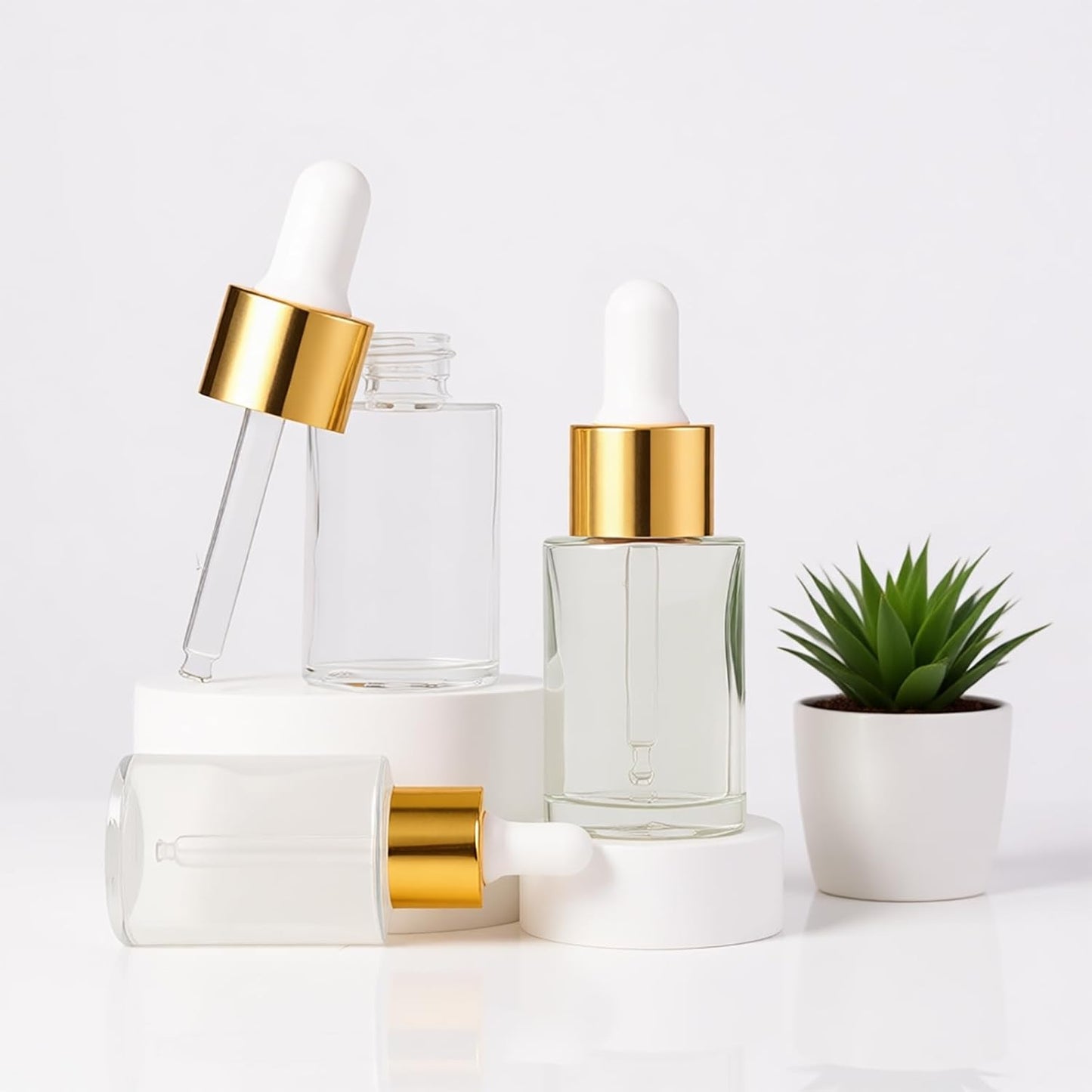 12 Pack 1 oz Glass Dropper Bottle Essential Oils Bottle with Glass Eye Droppers,for Serum Essence Oil,Perfumes,Liquids (Clear, 1oz)