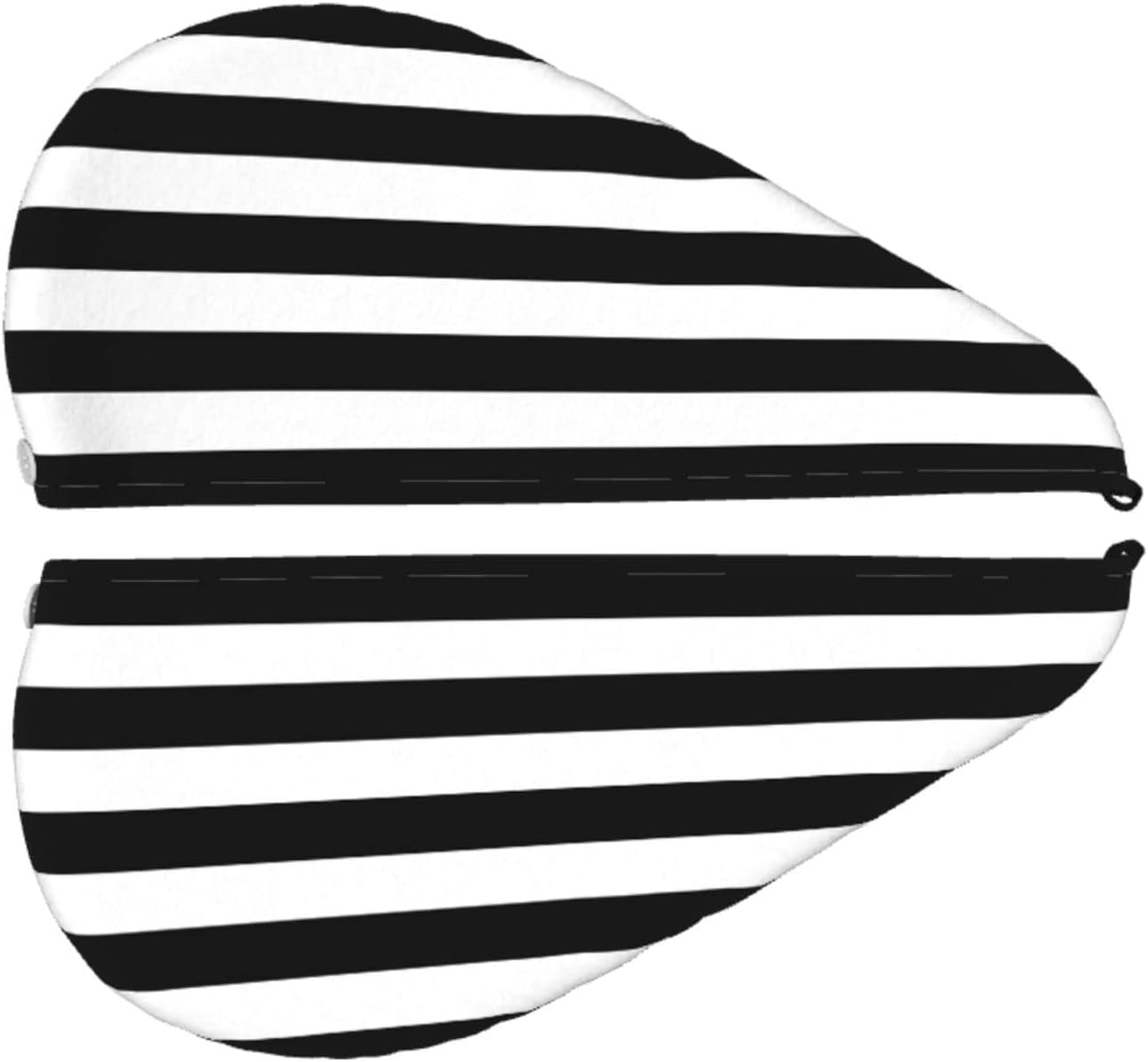 Black and White Stripe Hair Towel Wrap Microfiber Fast Drying Hair Turban with Buttons for Women Men Drying Curly, Long & Thick Hair