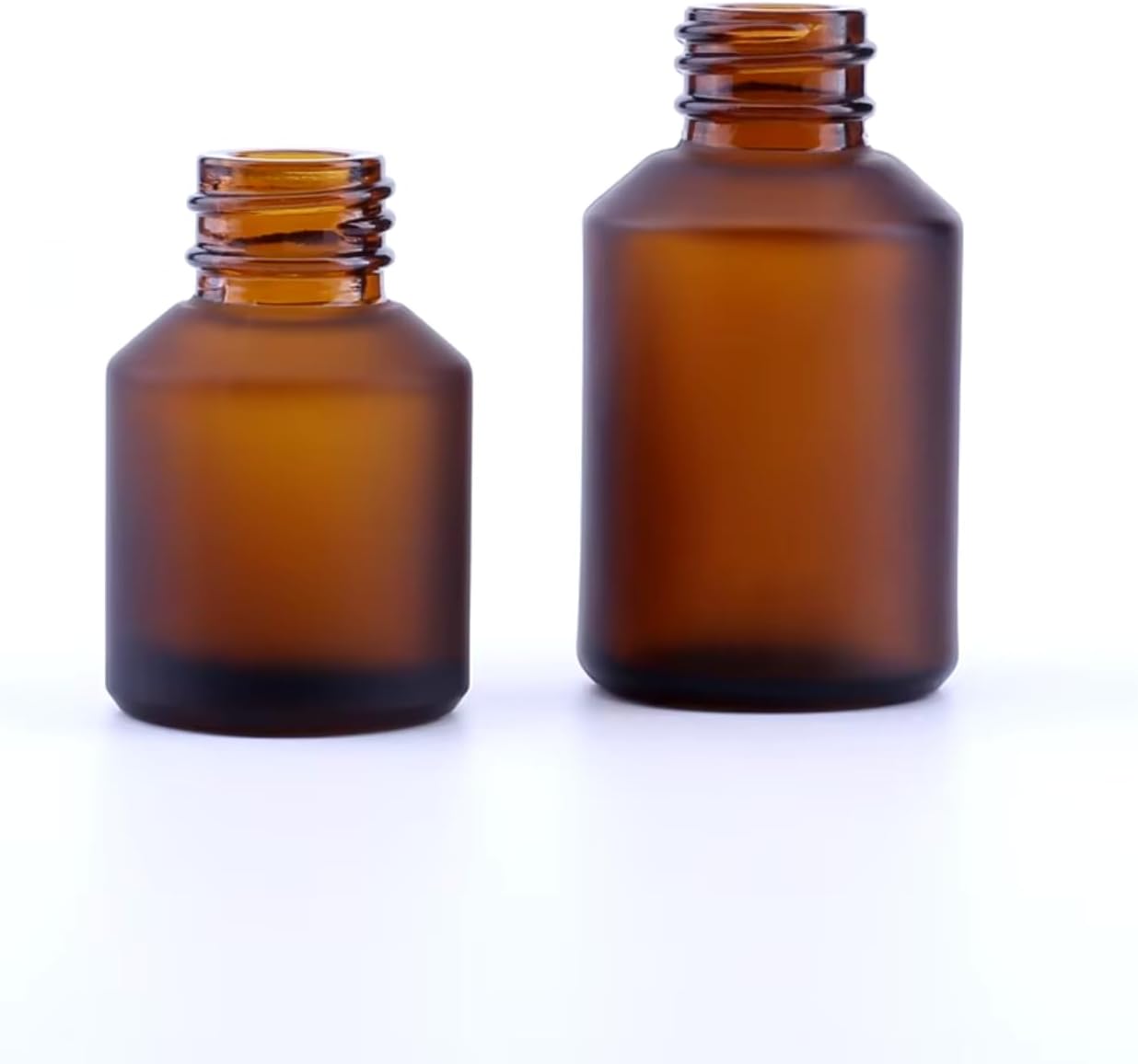 15 ML Empty Brown Refillable Glass Lotion Pump Bottle - Cosmetic Sample Container with Black Plastic Pump Head - Ideal for Creams, Serums, Emulsions, Travel Packing, and Beauty Gels