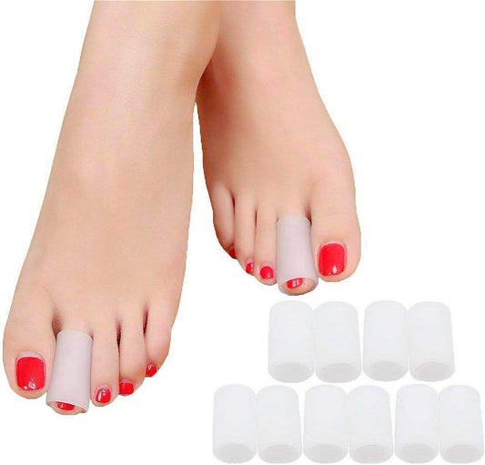 Povihome Toe Sleeves, Toe Protectors, 10 Pack Toe Tube Pads for Hammer Toe,Stubbed Toe,Corns, Calluses Protect
