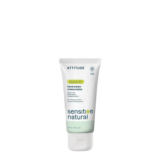 ATTITUDE Hand Cream for Sensitive Skin with Oat, EWG Verified, Dermatologically Tested, Vegan, Fresh Apple Scent, 2.5 Fl Oz