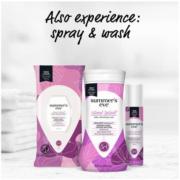 Summer's Eve Island Splash Refreshing Daily Feminine Wash, Removes Odor, pH balanced, 9 fl oz. (Pack of 10)