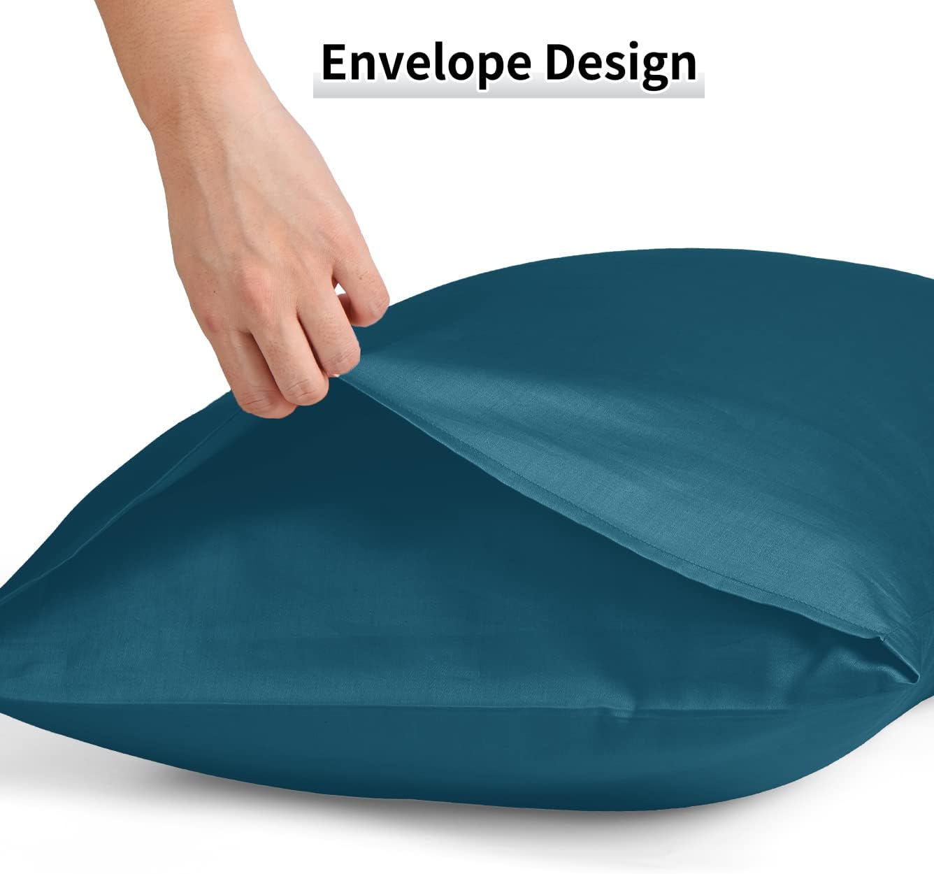 Warmstar Cotton Pillow Cases Queen Size Set of 2, 600 Thread Count Pillowcases 20x30 Inches, Soft Long Staple Cotton Pillowcases Breathable with Envelope Closure,Dark Teal