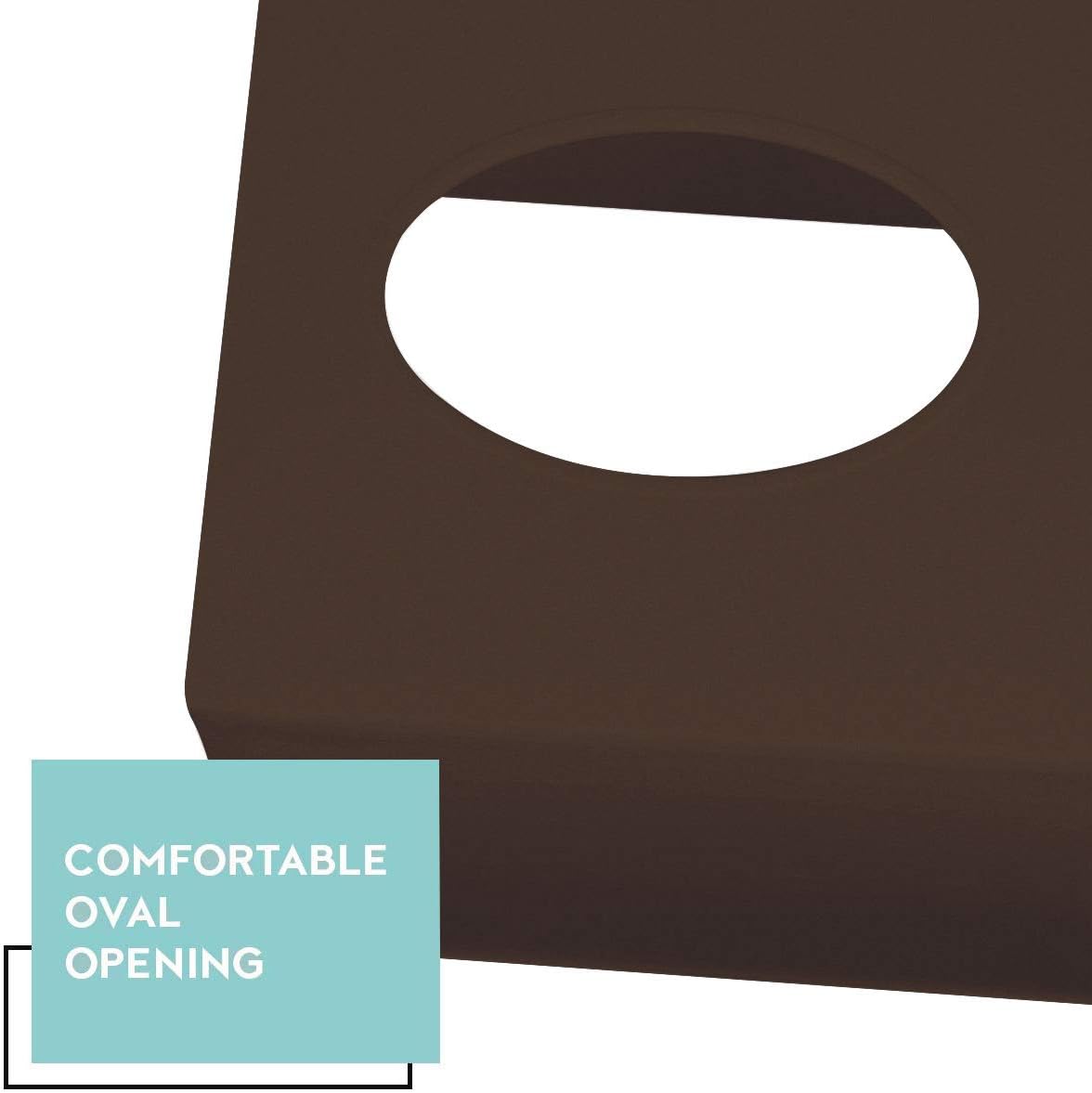 Brown Tissue Box Cover Square - Plastic Facial Tissue Box Holder Set of 2 - Decorative Cube Tissue Holder Dispensers Fit Any Vanity Countertop, Bedroom Dresser, Office Desk or Brown Bathroom Decor