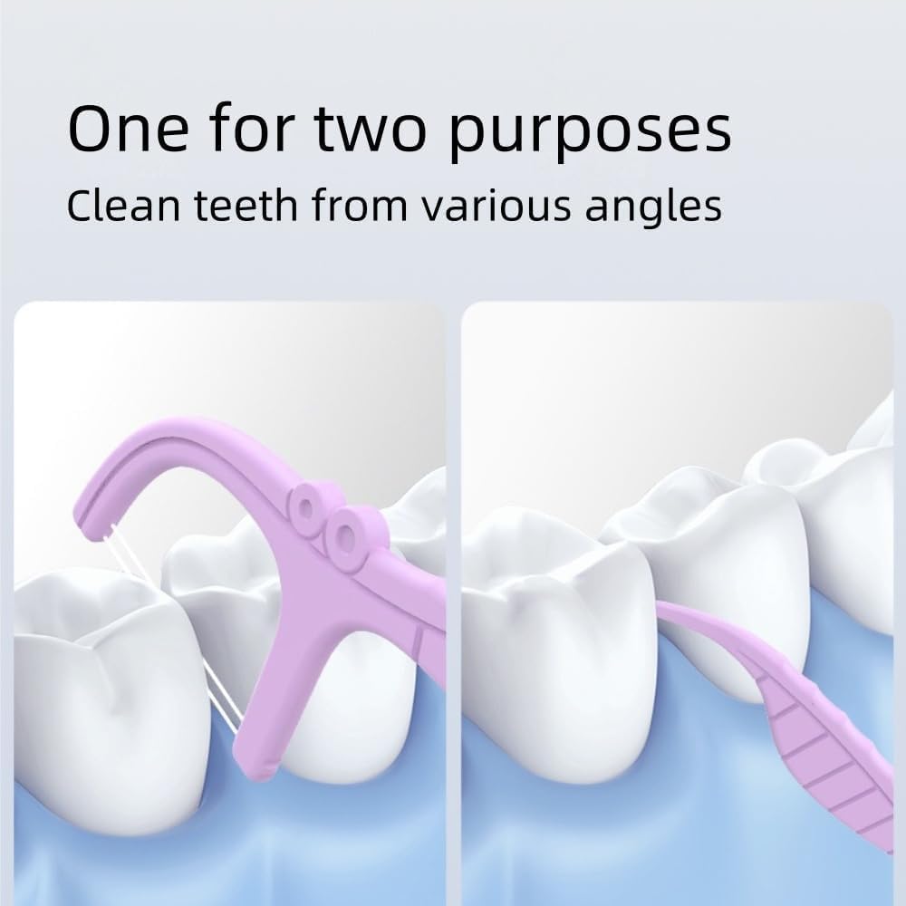 Reva Anti-Caries Twin-Line Dental Floss Picks - 200 Count (Pack of 1), Fresh Lime Flavour Toothpicks, Teeth Cleaning Sticks