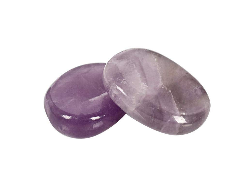 7 Pieces Natural Massage Stones Set for professional or home spa (Purple Fluorite)