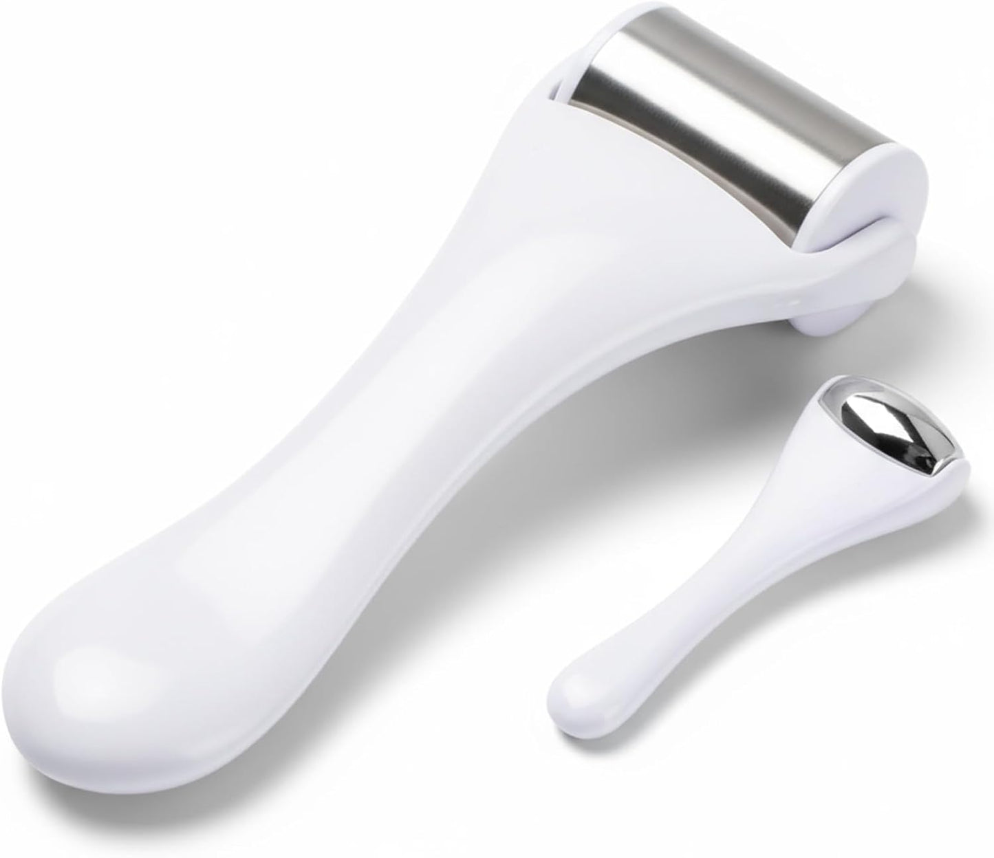 Tondiamo 2 Pcs Muscle Roller Stick Fascia Body Cellulite Face Muscle Massage Roller Manual Massage Tools for Muscles Relief Neck Arm Back Leg Rollers Deep Release(White,Metal)