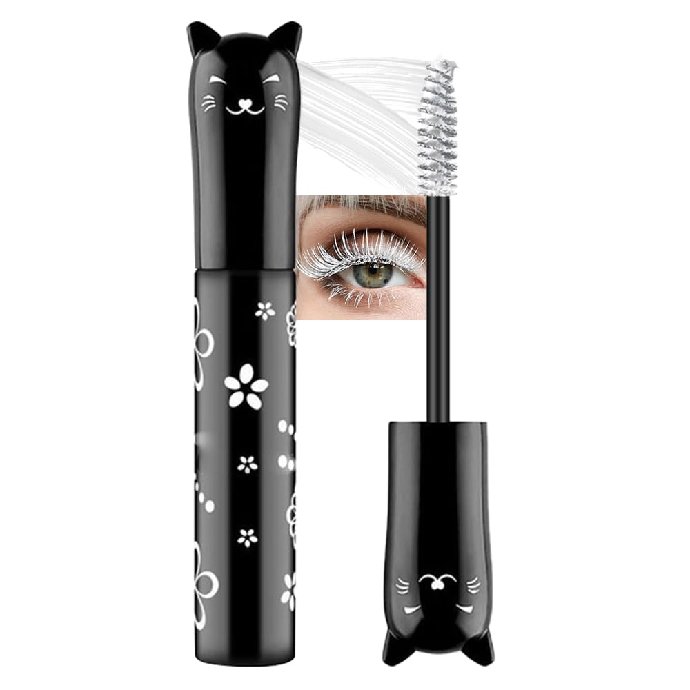 White Lashes Mascara | Waterproof Volumizing Primer & Extensions, 24H Flake-Proof, Sensitive Eyes Safe, Salon-Level Drama for Parties/Stage Makeup/Special Events, Curling, Multiplying