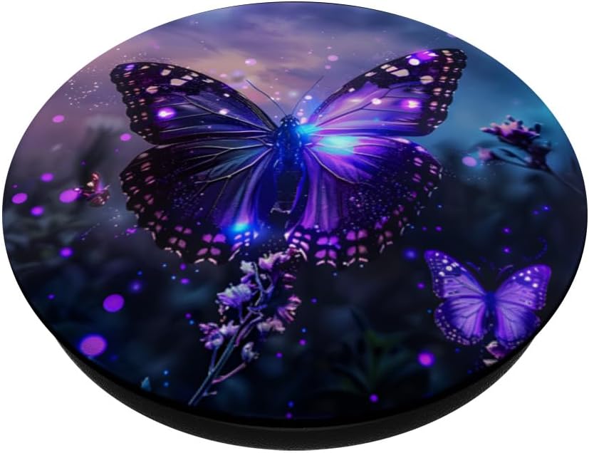 Purple Butterflies PopSockets Adhesive PopGrip