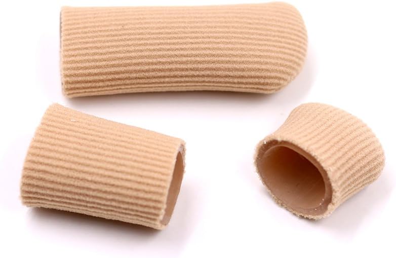 ERGOfoot 6 Pack Toe Caps Close Finger Toe Sleeve Tubes Toe Protectors Gel Rubbing Tube to Prevent Bunions, Hammertoes, Callus, Corn, Blisters(Diameter 2.5cm)