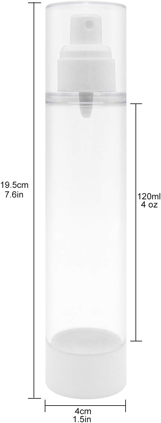 TRENDBOX 120ml / 4oz Airless Spray Bottle Refillable Travel Container for Cosmetic Makeup Water - 4 Pack