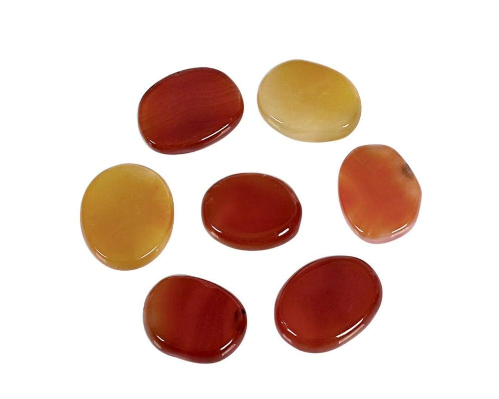 7 Pieces Natural Massage Stones Set for Professional or Home Spa, Smooth and Natural Massage Stones (Agate A)
