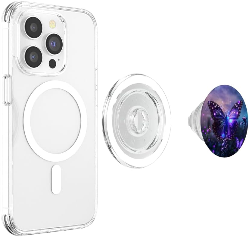 Purple Butterflies PopSockets PopGrip for MagSafe