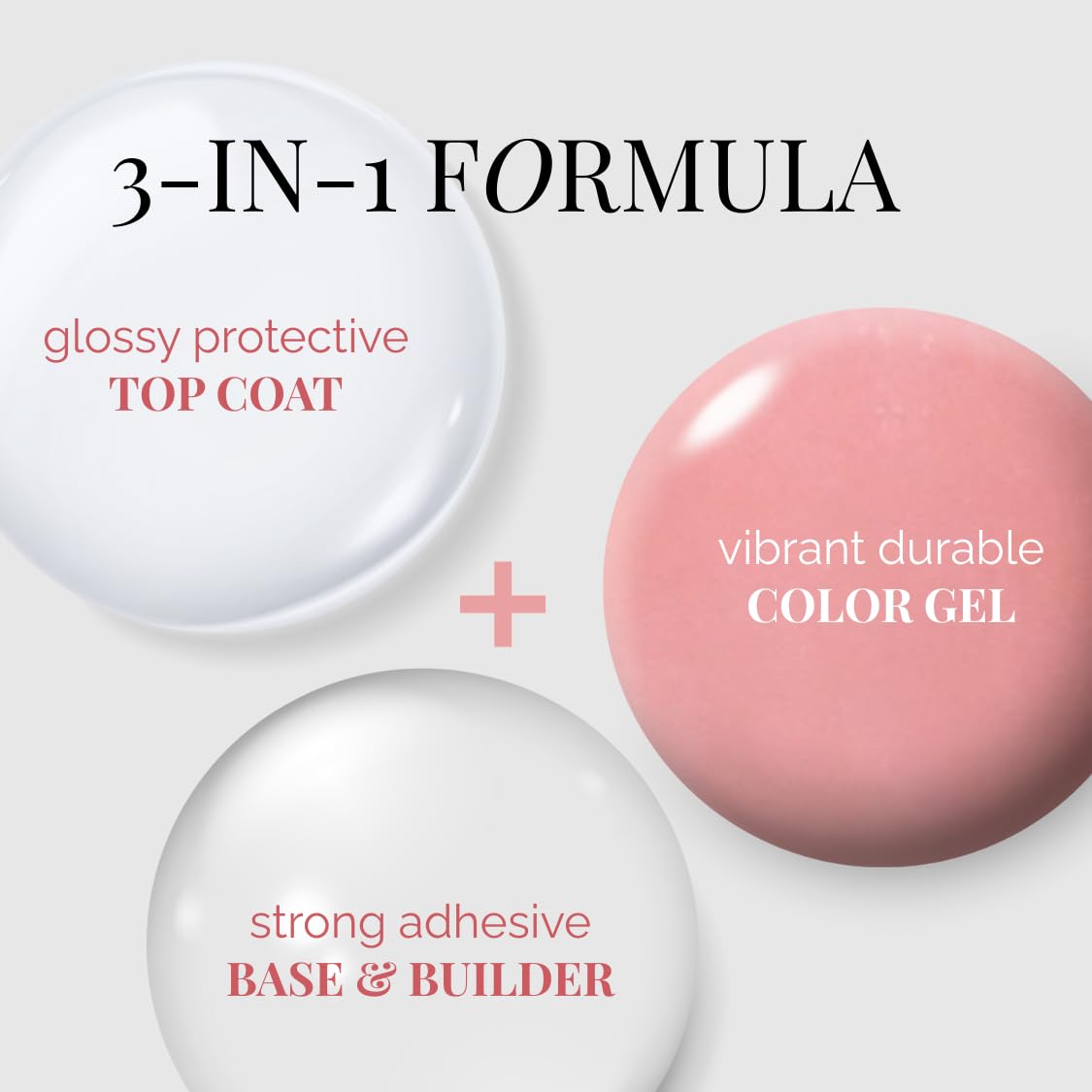 NAILOG One Step Nude Gel Nail Polish 12ml Top Coat Color Gel Base 3-In-1 Formula Soak Off UV Natural Gel Polish for Home DIY & Gifting | Pale Pink