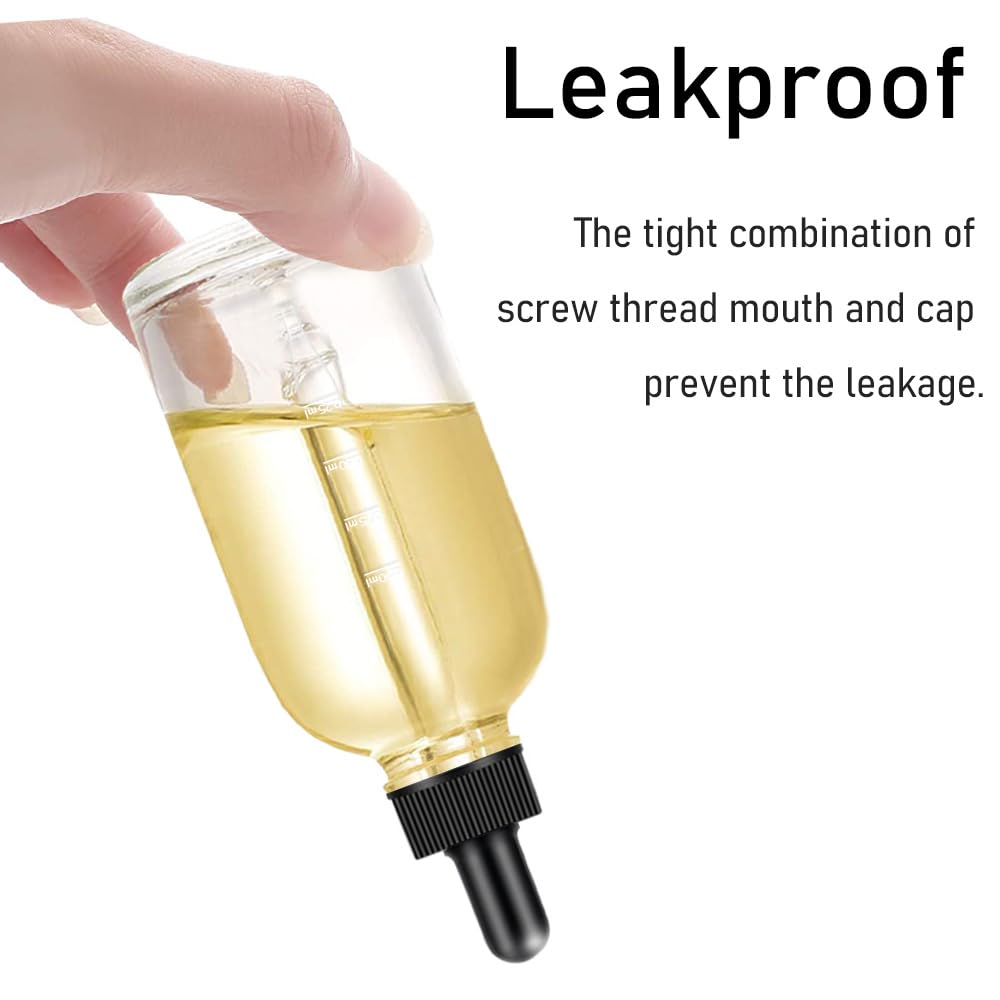 Bumobum Amber Dropper Bottles, 4oz Glass Bottle with Dropper for Essential Oils with Funnel, Labels & Pipette, 2-Pack Tincture Bottles with Dropper(Unbreakable Plastic Eye Dropper)