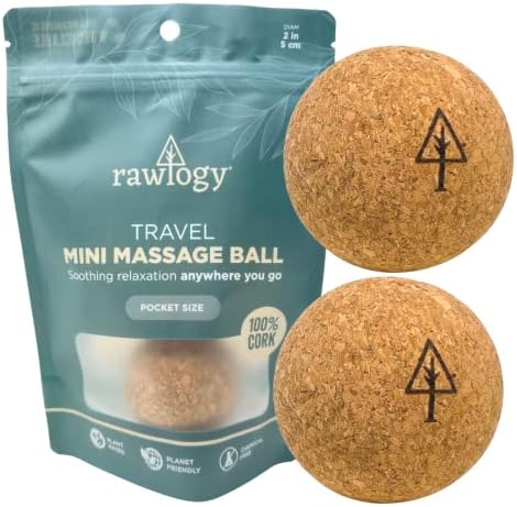 Travel Cork Massage Ball | Lightweight, Sustainable Alternative to Lacrosse Ball for Muscle Pain Relief (1.9 Inch (Pack of 2), Sanded Cork)