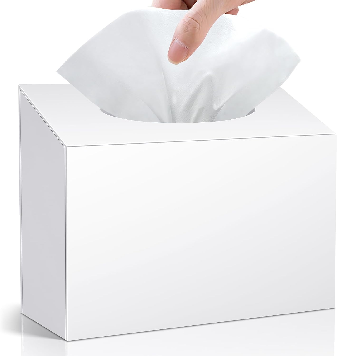 Acrylic Hand Towel Box Cover Compatible with Kleenex Disposable Hand Towels Wall-Mounted Paper Towel Dispenser Suitable for Tabletop, Bathroom, Car, and Office Use (White)