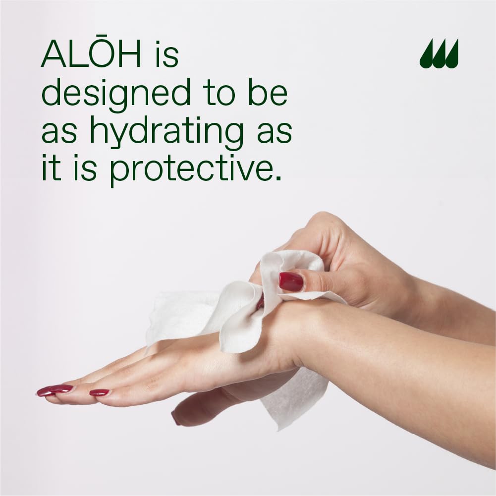 ALŌH Skin - Softening Sanitizing Hand Wipes – Sweet Orange Bergamot - 4 Boxes of 20 Individually Wrapped Wipes (80 wipes)