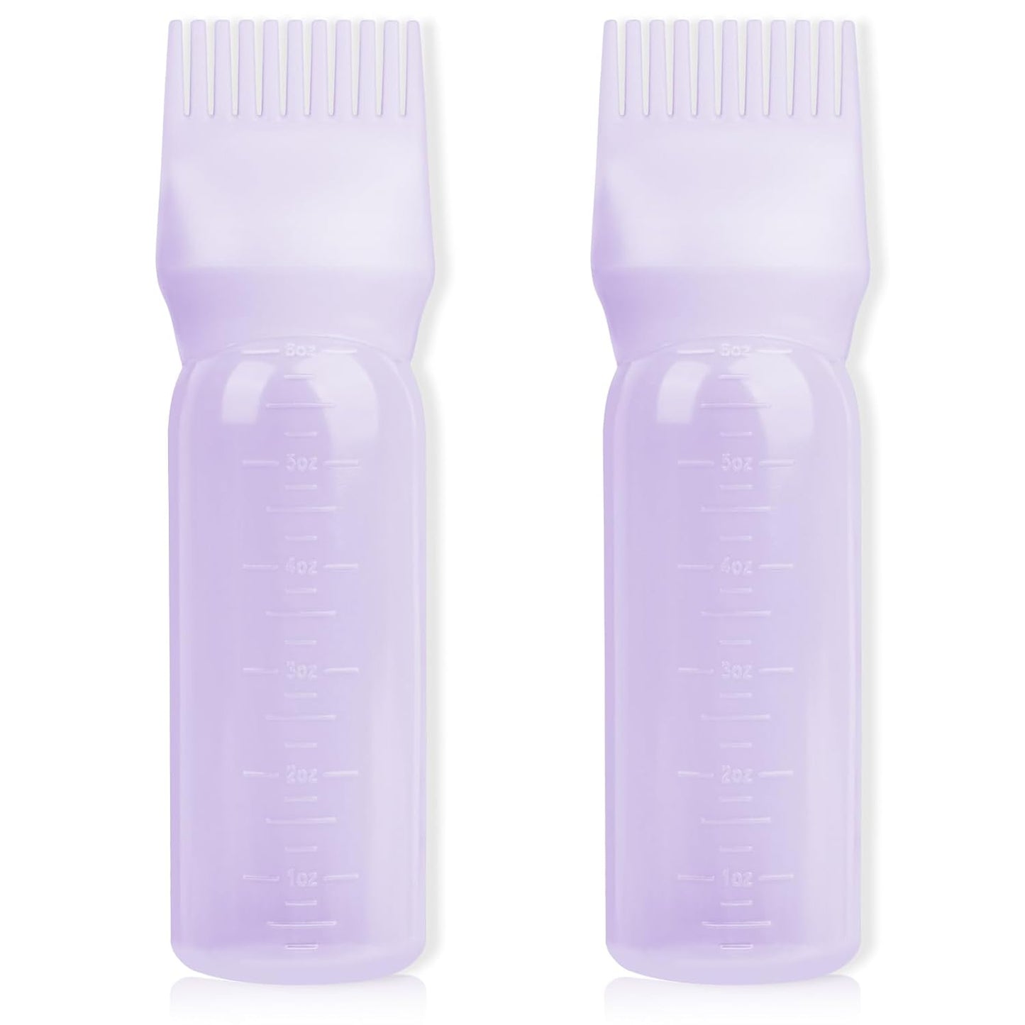 BLAAROOM Root Comb Applicator 6 Ounce, 2 Pack Hair Oil Dispenser With Brush for Oiling and Dyeing - Purple
