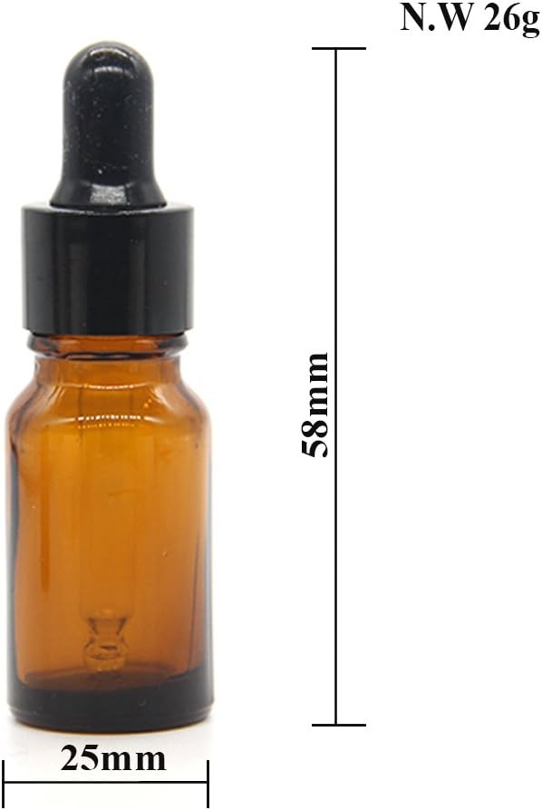 YIZHAO Amber Glass Dropper Bottle 10ml, Tincture Bottles with Glass Dropper, for Essential Oils, Aromatherapy, Cosmetic, Laboratory, Pharmacy, Liquids, Travel –12 Pcs