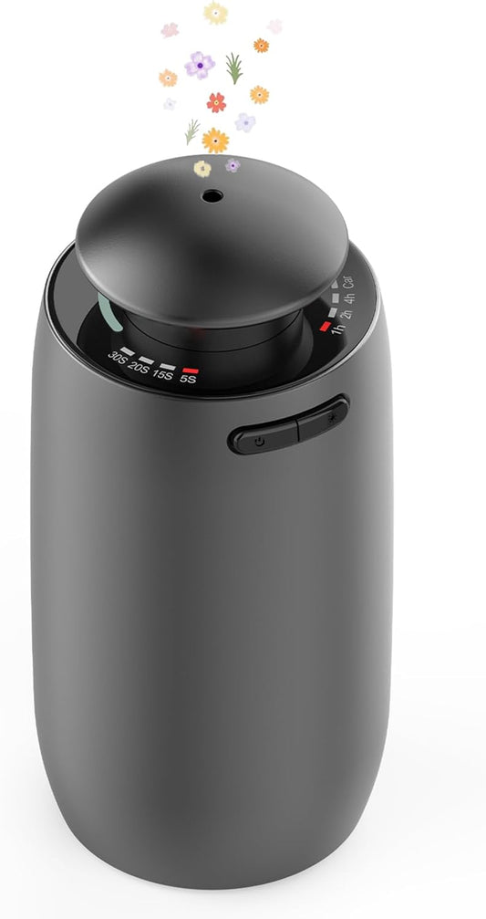 waterless Diffuser for Essential Oil Battery Operated Nebulizer, Night Light, 4 Mist Levels,Timer and Auto on Off Function for car,Home,Room,Office,Covers 100 Sq.Ft, Aluminum Alloy Material