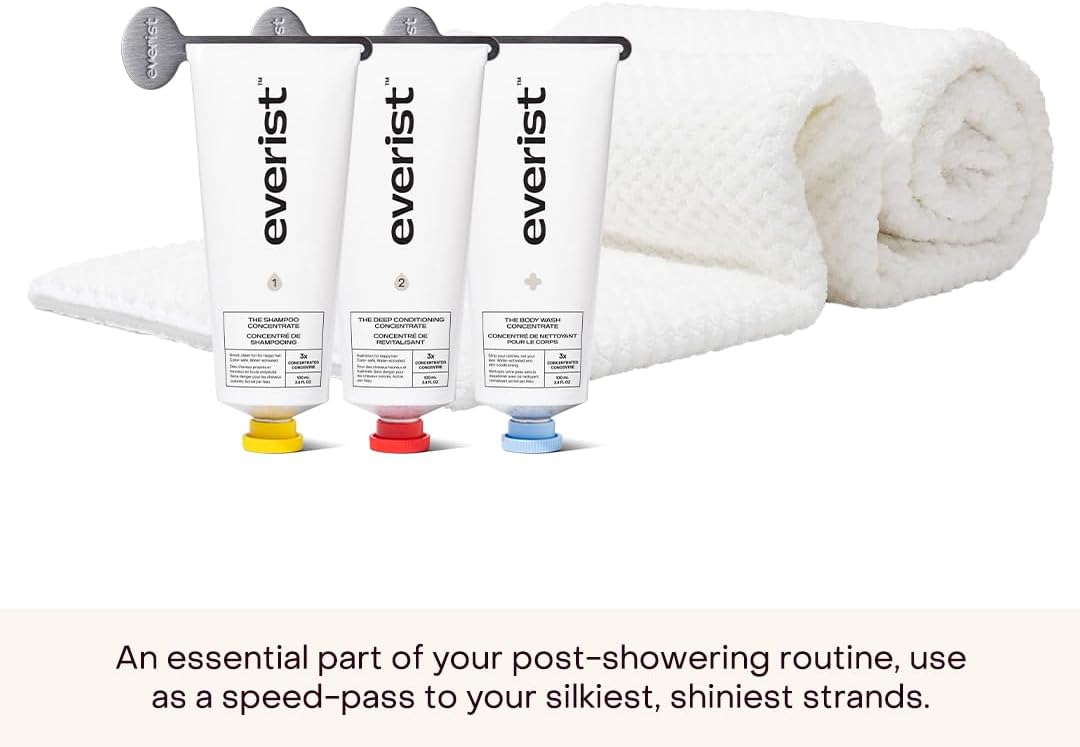 Everist The Quick-Dry Hair Towel, Microfiber, 50% Shorter Dry Time, Reduce Hair Breakage, Flexible Strap for Secure Fit, 1 Each