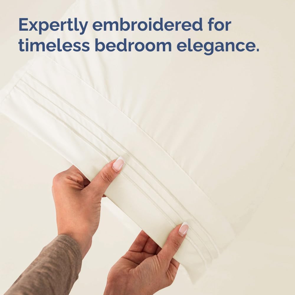 King Pillow Cases Set of 4 - Ultra Soft Hotel Quality Pillowcase Covers - Comfy, Cozy & Wrinkle Free - Shrinkage, Stain & Fade Resistant - Machine Washable Pillow Protectors - 4 Piece Set - Off White