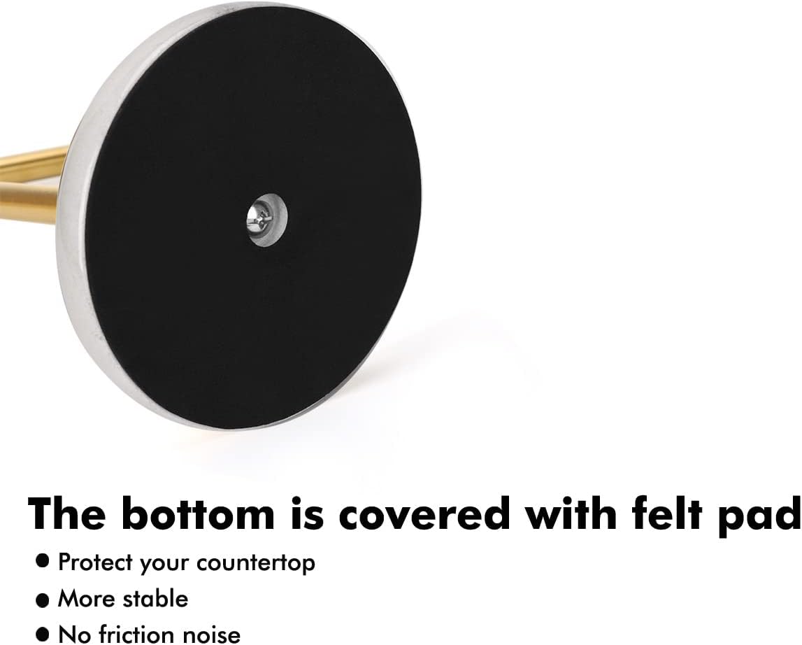 Gold Hand Towel Holder Stand Countertop, Sturdy Marble Base, Hand Towel Rack for Bathroom (Gold Brushed)