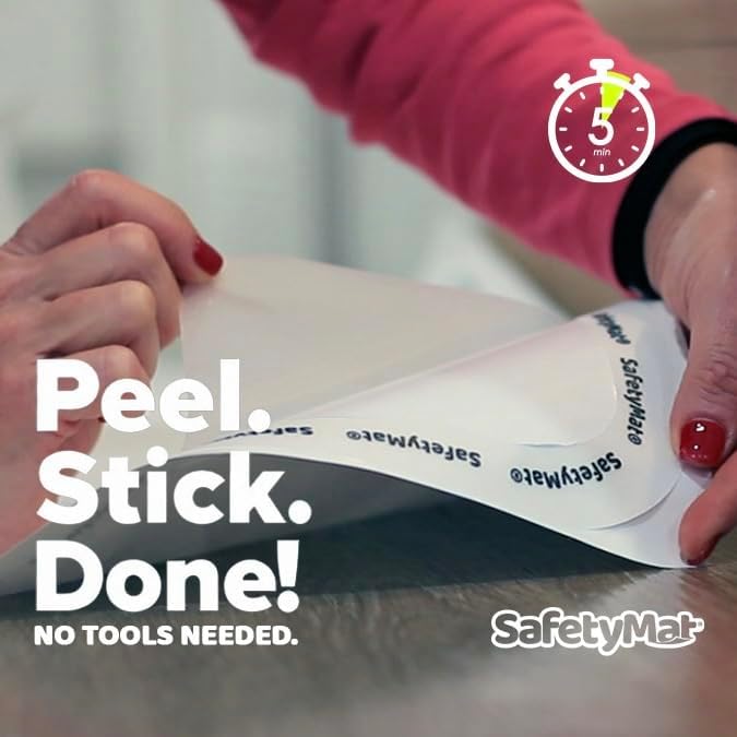 SafetyMat® Invisible Toilet Mat - Peel & Stick, Slip-Resistant & Easy to Clean Bathroom Accessory | Ideal for Renters & Kids | Affordable, Durable, Odorless & Perfect for Everyday Use