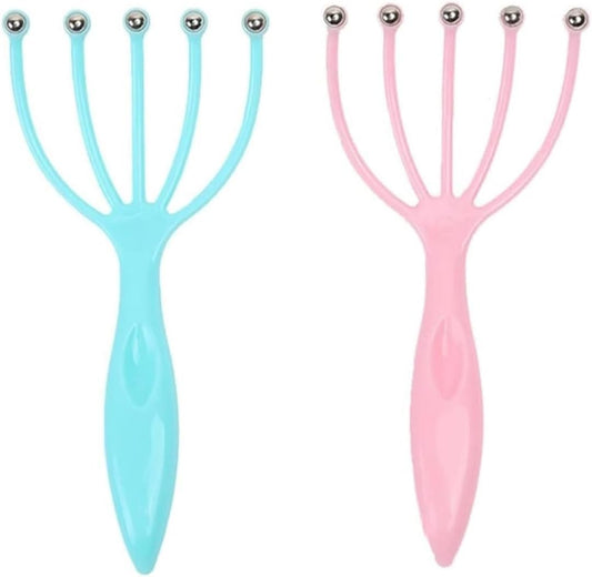 Seddy Scalp Massager, Portable Hand Held SPA Head, Neck, & Body Massager for Deep Relaxation & Stress Reduction- Stimulates Blood Circulation in The Head to Promote Hair Growth. (2 Pack) (Blue)(Pink)