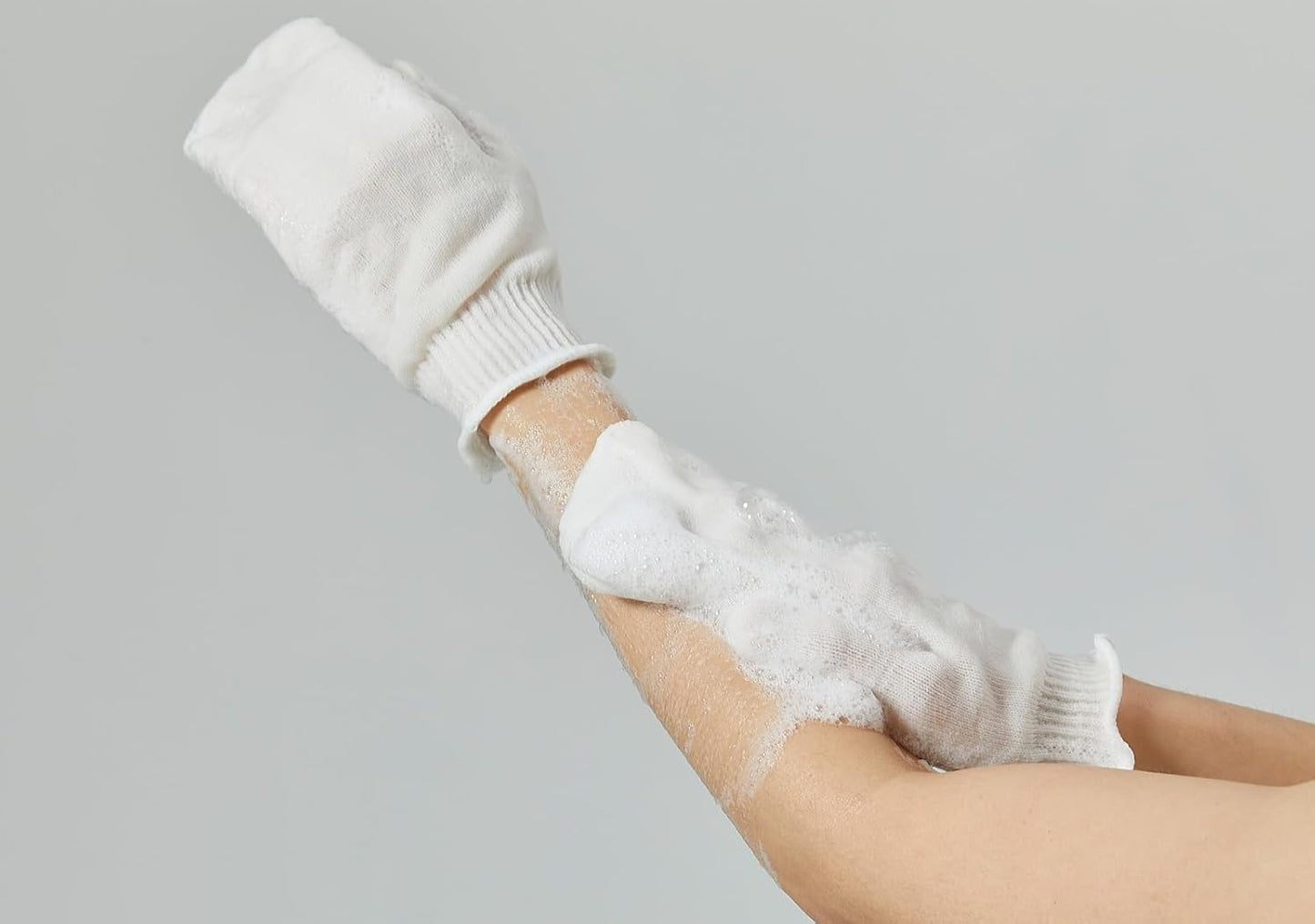 KANSO Exfoliating SONMOA Shower Towel – Natural Viscose Glove for Gentle Exfoliation, Chemical-Free, Hand-Sewn, Made in Korea (2-Pair Set)