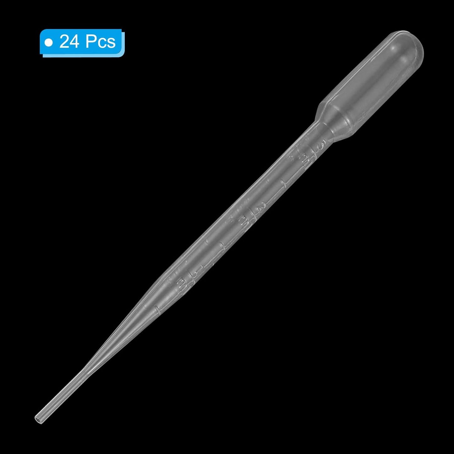 PATIKIL 3ml Pipettes Dropper, 24pcs Plastic Pipettes Disposable Pipette Transfer Pipette Calibrated Plastic Eye Dropper with Scale for Science Laboratory Resin DIY Crafts Makeup Oil