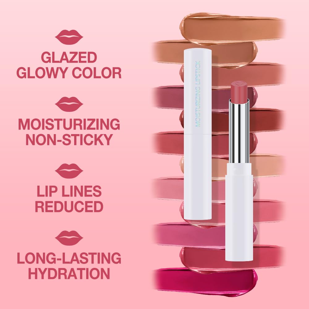 Bright Rose Pink Tinted Lip Balm, Hydrating Sheer Soft Matte Finish Lipstick for Women, Creamy Natural Color Lip Tint Balm Lightweight And Non-greasy Lip Glow Long Lasting Waterproof for Dry Lips 09#
