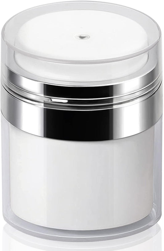 Airless Pump Jar - 1.7 Oz Moisturizer Dispenser Air Pump Containers, Container Vacuum Bottle Dispenser for Skincare Makeup Lotion