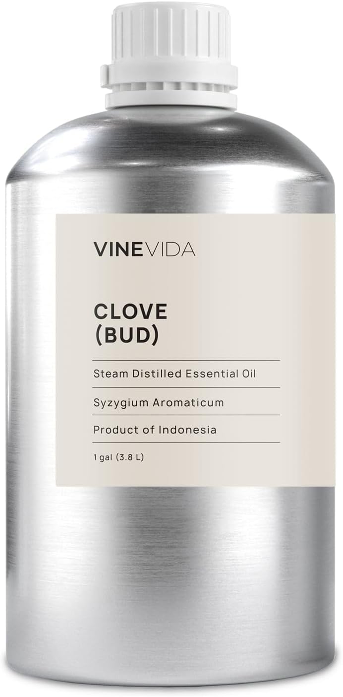 VINEVIDA Clove Essential Oil - Gallon Undiluted - Safe for Skin DIY Candle Scents - 8 lbs