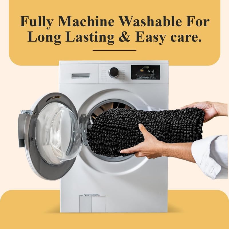 MAYSHINE Bathroom Rug Set 24x16, Soft Plush Chenille Bath Mat, PVC Non-Slip Backing, Absorbent, Washable, Quick-Dry, Sage Green