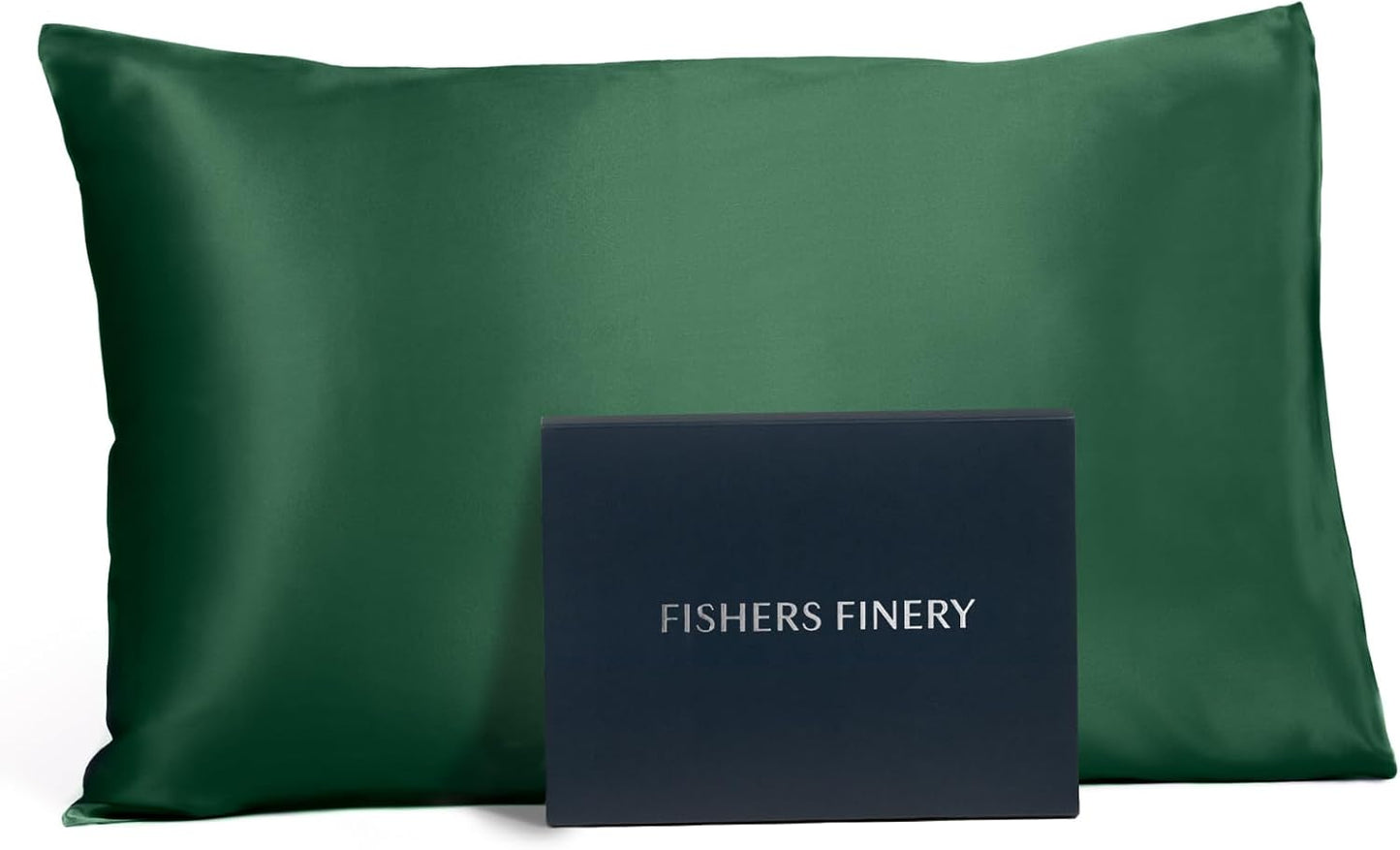 Fishers Finery 25mm 100% Pure Mulberry Silk Pillowcase (Dark Green Queen)