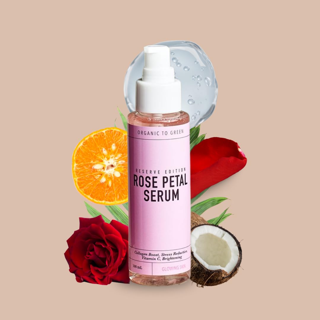 Organic To Green Crystal Rose Quartz Gem Facial,100% Natural Stone Facial Mask for Spa Skincare Beauty Tools for Puffy Eyes, Dark Circles, with Rose Petal Face Serum - Reusable