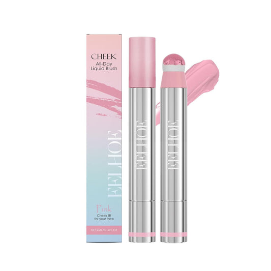 Liquid Blush for Cheeks, Blush Beauty Stick With Soft Cushion Applicator For Radiant, Flushed Cheeks, Infused With Squalane, Vegan & Cruelty-free， Pink