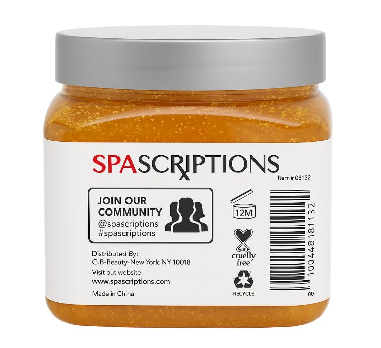 Turmeric & Collagen Body Scrub with Brown Sugar & Vitamin E – Exfoliating Scrub for Glowing Skin – Deep Cleansing, Polishing & Softening Formula – Natural Skincare for Body & Face (21 oz, Turmeric)