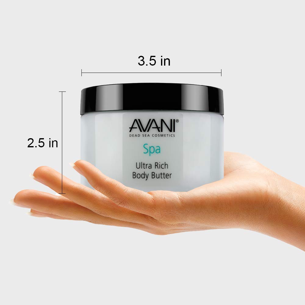 Avani Ultra Rich Body Butter-Dead Sea Salt, Aloe Vera,Vitamin E, Shea, Jojoba, Sunflower, Olive Essential Oil-for All Skin Types-Pear/Apple Fragrance